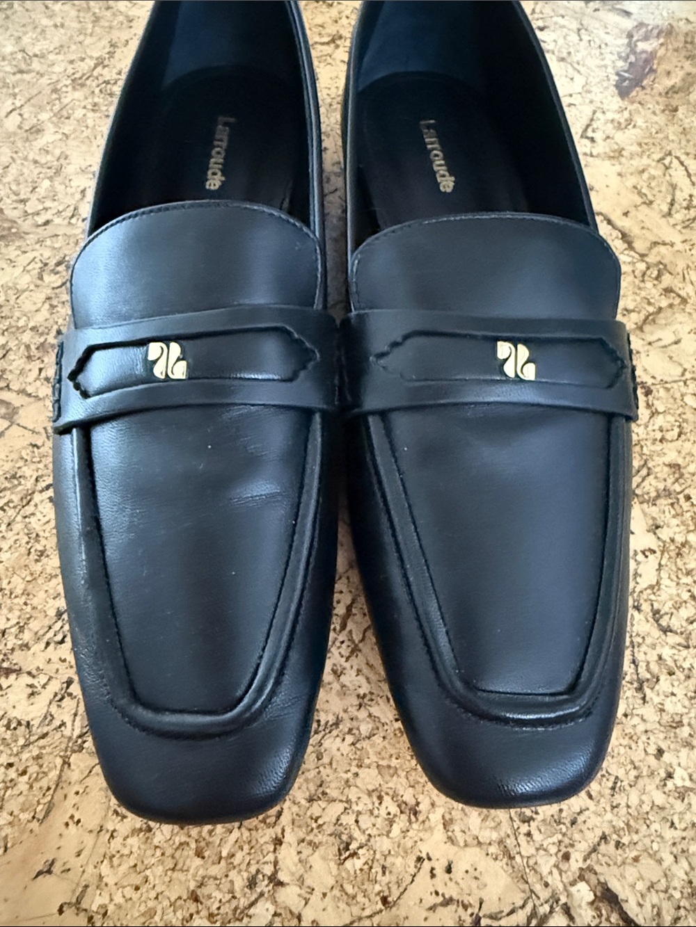 Larroude Black Leather Loafers - Picture 2 of 4